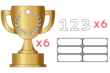 Grands trophées à personnaliser - Coloriage – 10doigts.fr