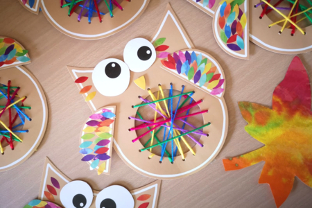 Hiboux à tisser Instagram1 - Kits créatifs Automne – 10doigts.fr