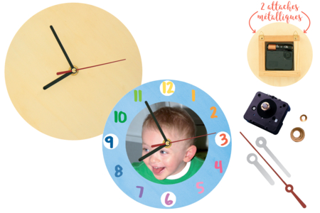 horloge ronde en bois - Horloges en bois – 10doigts.fr