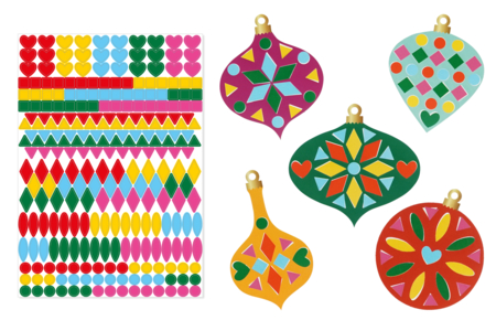 Kit boules de noël à décorer + gommettes  - Kits créatifs de Noël – 10doigts.fr