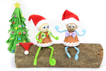Petits bonnets de père Noël en feutrine - 6 pièces - Petites décorations de Noël – 10doigts.fr