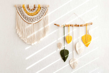 macramé avec baton de montage - Suspensions et déco murale – 10doigts.fr