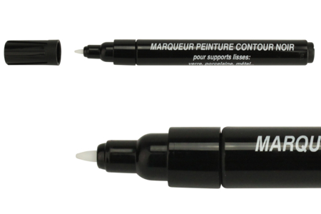 marqueur contour noir - Peinture verre et faïence – 10doigts.fr