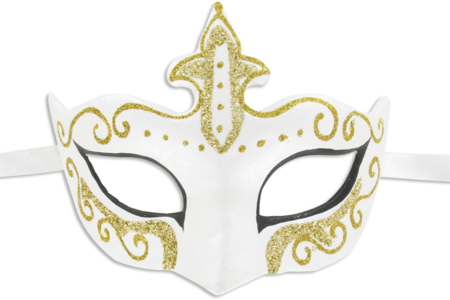 masque vénitien blanc or - Masques de Carnaval – 10doigts.fr