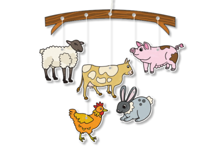 mobile à colorier ferme - Supports de Coloriages – 10doigts.fr