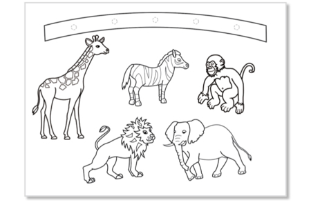 mobile savane - Supports de Coloriages – 10doigts.fr