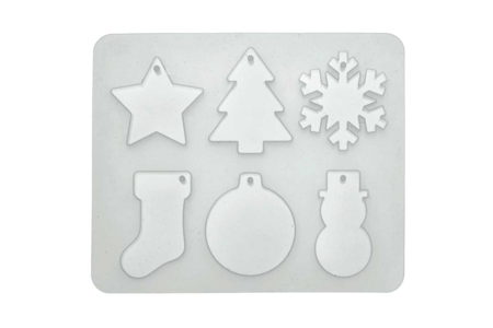 Moule silicone suspensions de Noel - 6 formes - Moules pour plâtre, savon, béton ... – 10doigts.fr
