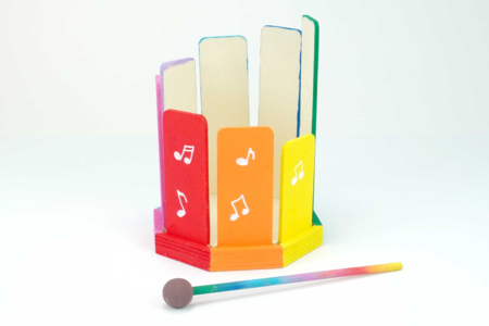 octoblock en bois peins - Instruments en bois – 10doigts.fr