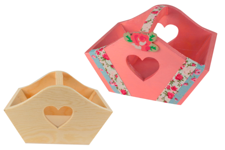 panier découpe coeur - Paniers en bois – 10doigts.fr