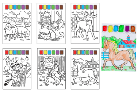 peinture cheval - Peinture aquarelle – 10doigts.fr