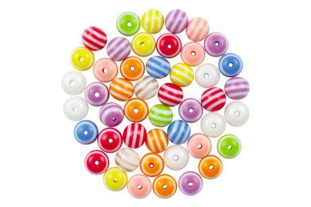 perles bayadères rondes - Perles Acrylique – 10doigts.fr