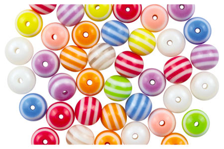 perles bayadères rondes acylique - Perles Acrylique – 10doigts.fr