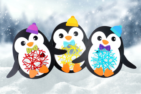 Pinguins à tisser  - Kits broderie et livres – 10doigts.fr