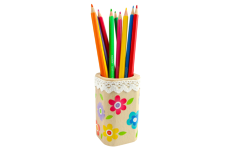 pot à crayon bois europe - Objets pour le bureau – 10doigts.fr