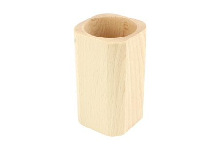 Pot à crayons carré en bois - Objets pour le bureau – 10doigts.fr