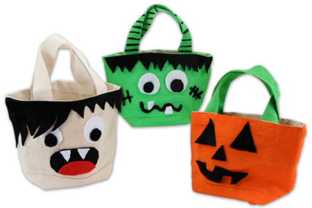 sac à bonbons halloween - Coton, lin - Textiles – 10doigts.fr