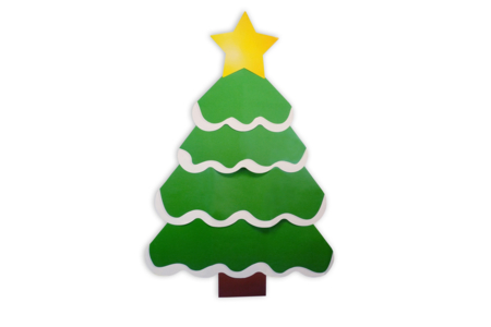 Sapin de Noël géant en carte forte à monter et ses boules et cadeaux à colorier - Kits créatifs de Noël – 10doigts.fr