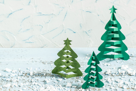 sapins kirigami vert - Activités manuelles tables de fêtes – 10doigts.fr