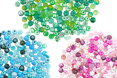 Set de 3 camaieux ( vert, rose et bleu) - Perles Acrylique – 10doigts.fr