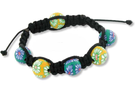Shamballa avec perles en pâte polymère Millefioris - Bijoux Shamballas – 10doigts.fr