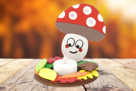 Support Bougie Champignon - Décorations d'Automne – 10doigts.fr