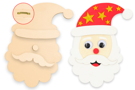 tête de père noël - Objets en bois Noël – 10doigts.fr