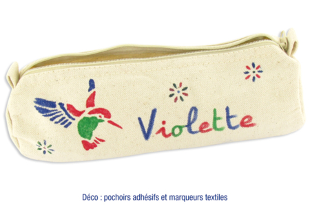 Trousse en coton naturel avec fermeture zippée : idée déco - Activités manuelles objets décorés – 10doigts.fr