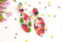 Boucles d'oreilles Tropical en FIMO - Pâtes Fimo Soft - 10doigts.fr - 2