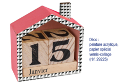 Calendrier perpétuel maison - Objets bois pour le bureau - 10doigts.fr