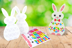 carte gommettes lapin de paques - Kits créatifs Pâques - 10doigts.fr