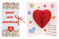 carte pop-up coeur 3D - Kits carteries - 10doigts.fr