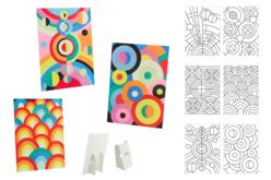 cartes abstraites - Sables colorés - 10doigts.fr