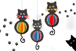 Chats supendus - Papiers à motifs - 10doigts.fr - 2