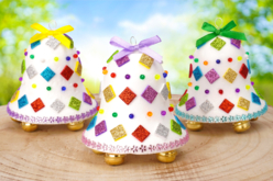 Cloches de Pâques pailletées - Polystyrène - Supports à décorer - 10doigts.fr - 2