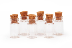 Fioles en verre 2,5 x 1cm - 6 fioles - Supports en Verre - 10doigts.fr