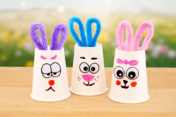 lapin de pâques gobelet - Chenilles, cure-pipe - 10doigts.fr - 2