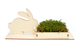 lapin et bac à graines - Kits créatifs Pâques - 10doigts.fr