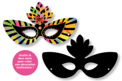 Masque à gratter loup - Cartes à gratter, à poinçonner - 10doigts.fr - 2
