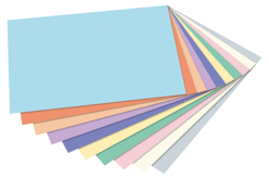 Papier épais pastel , 21 x 29.7 cm - 50 feuilles - Papiers Format A4 - 10doigts.fr