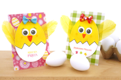 Petits tableaux poussins de Pâques - Gommettes Yeux et Visages - 10doigts.fr - 2