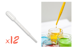 Pipettes compte-gouttes - 12 pièces - Accessoires de peintures – 10doigts.fr