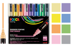 Pochette de 8 marqueurs POSCA pointes moyennes (1,8 à 2,5 mm)- couleurs pastels assorties - Marqueur POSCA - 10doigts.fr