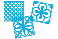 pochoir bleu carrelage - Pochoir frise - 10doigts.fr