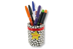 pot à crayons tête de mort - Papier adhésif - 10doigts.fr - 2