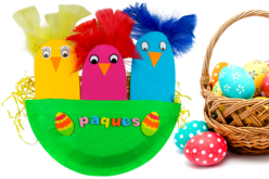 Poussins de Pâques dans leur nid - Plumes décoratives - 10doigts.fr - 2