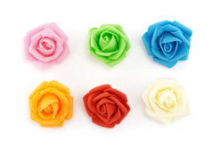 Roses colorées Souple - Fleurs et feuilles décoratives - 10doigts.fr