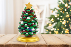 Sapin avec une pomme de pin - Décors nature - 10doigts.fr - 2