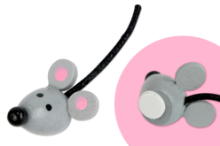 Set de 12 souris 3D en bois avec queue - Déco en bois peints - 10doigts.fr