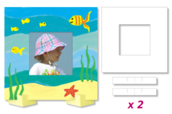 Set de 2 cadres photo à colorier - Supports en papier - 10doigts.fr