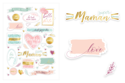 Set de 20 gommettes  "Maman en Or"  - Gommettes  Fête des parents - 10doigts.fr